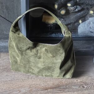Madewell Olive Suede Hobo Shoulder Bag
